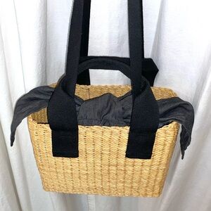 Muuñ Straw Basket Bag Removable Pouch Hand & Shoulder Carry HANDMADE IN GHANA